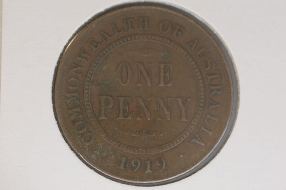 1919 - Australia Penny - One Dot - Dash before 'REX' (R6) - VG