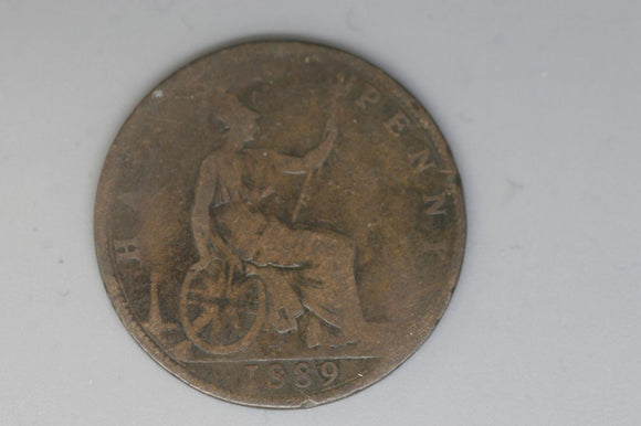 1889 - Half Penny - UK - Great Britain - F