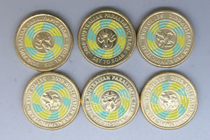 2020 - Australia 2 Dollar Coins * 6 - Paralympics - Bulk - aUNC / UNC