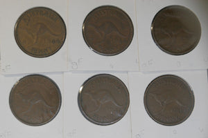 1944 - Y. - Australia Penny * 6 - gF - Bulk