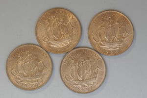 UK - Great Britain - Half Penny * 4 - QEII - 1958, 1960, 1966, 1967 - EF / gEF