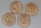 UK - Great Britain - Half Penny * 4 - QEII - 1958, 1960, 1966, 1967 - EF / gEF