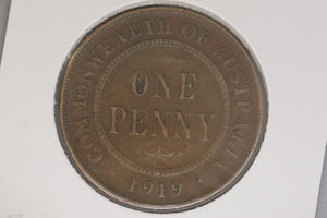 1919 - Australia Penny - No Dot - F