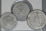 Austria - 2 * 1946 50 Groschen & 1 * 1947 Shilling Coins - F