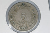 1921 - North Borneo - 5 Cent Coin - VG