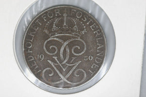 1950 - Sweden - 5 Fem Ore Coin - F