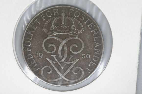 1950 - Sweden - 5 Fem Ore Coin - F