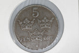 1950 - Sweden - 5 Fem Ore Coin - F