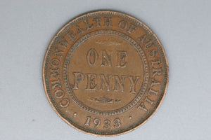 1933 - Australian Penny - Overdate - F