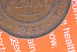 1933 - Australian Penny - Overdate - F