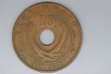 1941 - East Africa - 10 Cent Coin - VG