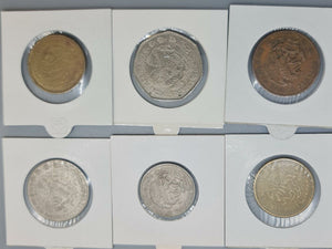 Mexico - 6 * Peso Coins from 1960's to 1981