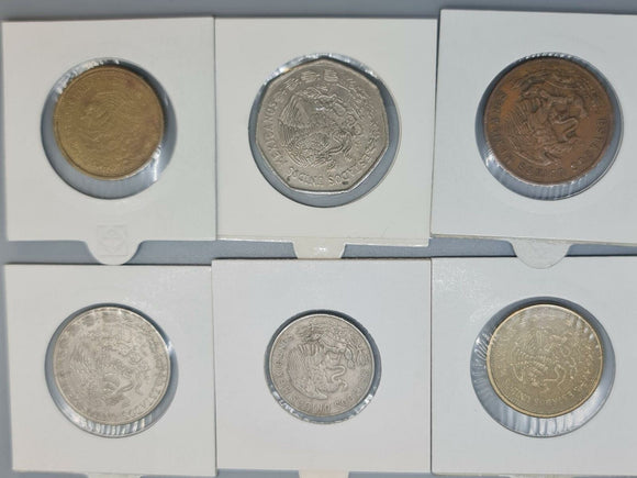 Mexico - 6 * Peso Coins from 1960's to 1981