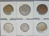 Mexico - 6 * Peso Coins from 1960's to 1981