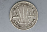 1943 - Australia - Threepence - VG / Rim Damage