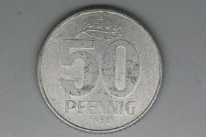 1958 - DDR - East Germany - 50 Pfennig Coin - VF