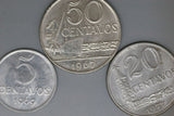 1967, 1977, 1969 - Brazil - 3 * Centavo Coins - EF