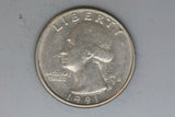 1991 - D - USA - Washington Quarter - gF