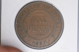 1924 - L - Australian Penny - VG - Diecrack Rim to 'X'