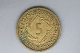 1924 - Germany - 5 Rentenpfennig - VF