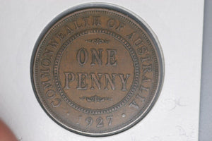 1927 - Australian Penny - Diecrack Rim to Bust to 'REX FD' - F