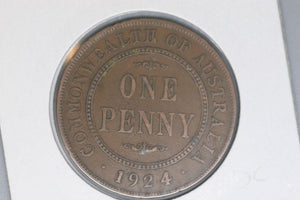 1924 - L - Australian Penny - Diecrack 'OMMONWE' - gVG