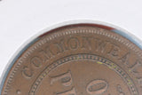 1924 - L - Australian Penny - Diecrack 'OMMONWE' - gVG