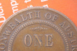 1919 - Australia Penny - One Dot - Diecracks most of Reverse & 'IND' - aF