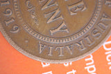 1919 - Australia Penny - One Dot - Diecracks most of Reverse & 'IND' - aF