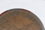 1924 - L - Australian Penny - Diecrack 'REX F D' - F / Verdigris