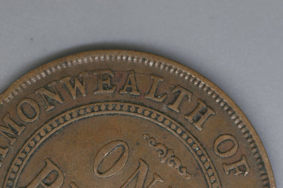 1923 - Australian Penny - Diecrack 'NWEALTH OF' - F