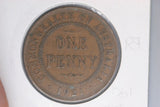 1921 - I - Australian Penny - Most of Obverse Doubled (R7) - aF / Verdigris