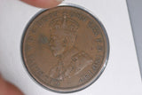 1924 - L - Australian Penny - Diecrack 'REX F D' - gVG / Verdigris