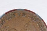 1924 - L - Australian Penny - Diecrack 'REX F D' - gVG / Verdigris