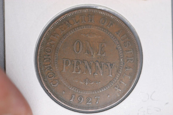 1927 - Australian Penny - Diecrack 'ORG' - VG