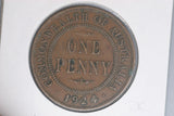 1924 - L - Australian Penny - Diecracks 'IMP' 'RGIVS' - aVF / Problem Coin