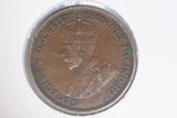 1924 - Australia Halfpenny - Diecrack Rim to Bust to Rim - (R7) - VF / Verdigris