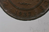 1927 - L - Australian Penny - Diecracks 'REX' & Date (R6) - aVF