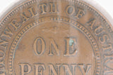 1924 - L - Australian Penny - Leg of 'N' Missing - Diecrack 'ORGIVS' - VF / Verd