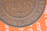 1933 - Australian Penny  - Overdate - F