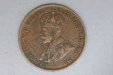 1924 - L - Australian Penny - Diecrack 'X FD IND' - aEF