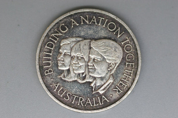 1988 - Australia - Medallion - Building a Nation Together - .925 Silver - EF