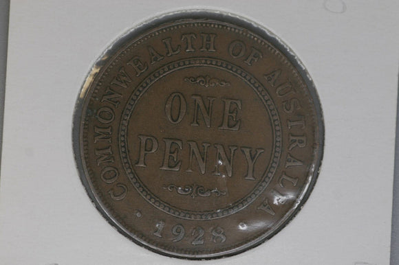 1928 - Australian Penny - Open '2' '8' & 'O' - F