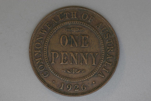 1926 - Australian Penny - gF / Discoloured