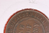 1921 - Australian Halfpenny - Diecrack: Rim to 'R' to 'OF' (R7) - aF / Problem