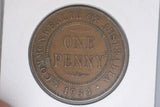 1933 - Australian Penny - gVF / Verdigris