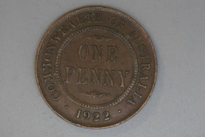 1922 - L - Australian Penny - VF - Some Corrosion