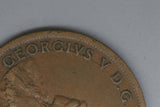 1924 - L - Australian Penny - Diecracks 'TRAL' & 'GEORGIVS' - VF / Verdigris