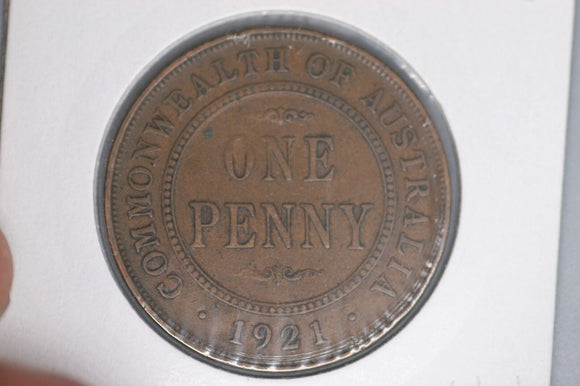 1921 - I - Australian Penny - 2 O'Clock Die Rotation Error as pictured - aF