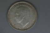 1944 - Australia Threepence - F - Lump on Second '4' - (R5)